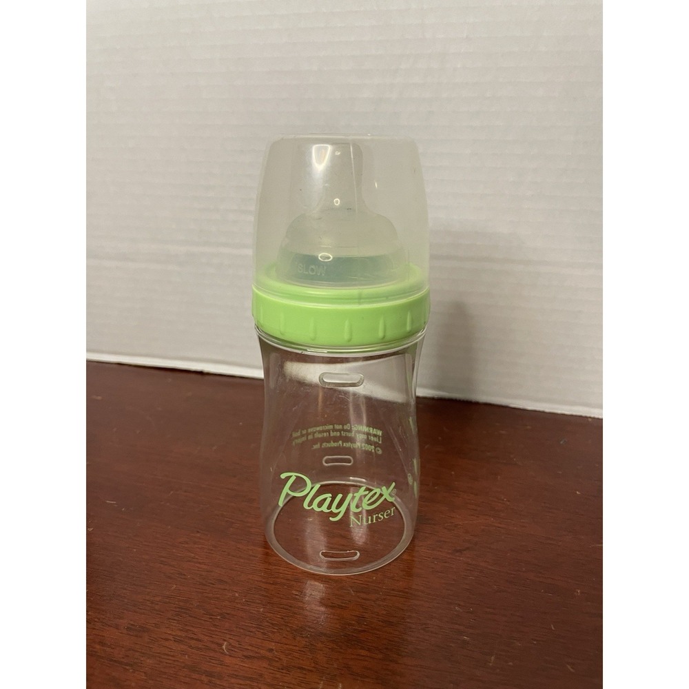 VINTAGE PLAYTEX DROP IN NURSER BABY BOTTLE 4 oz. Green